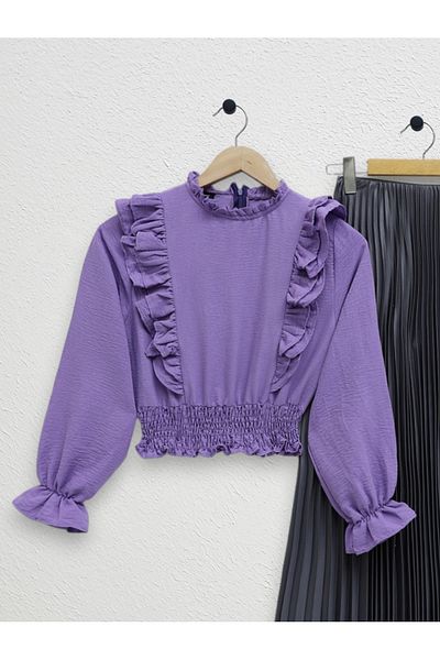 Modamorfo Ayrobin-Bluse – Rüschen und geraffte Taille von Robadan, Lila