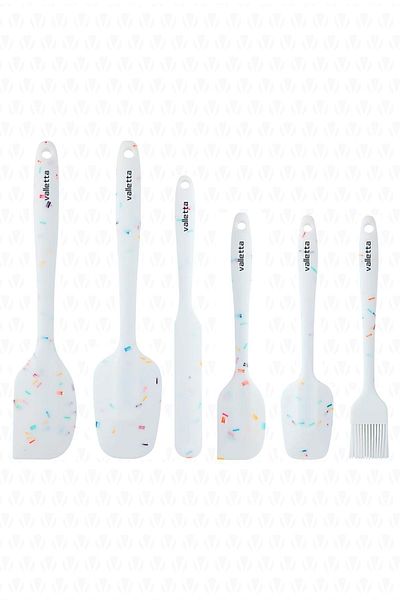 valletta Set de spatule din silicon alb Drongo 6 piese - rezistente la căldură, ignifuge și antiaderente