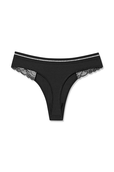 HNX Interlock Basen Lace Λεπτομερές γυναικείο στρινγκ εσώρουχο από καουτσούκ με λάμψη στη μέση