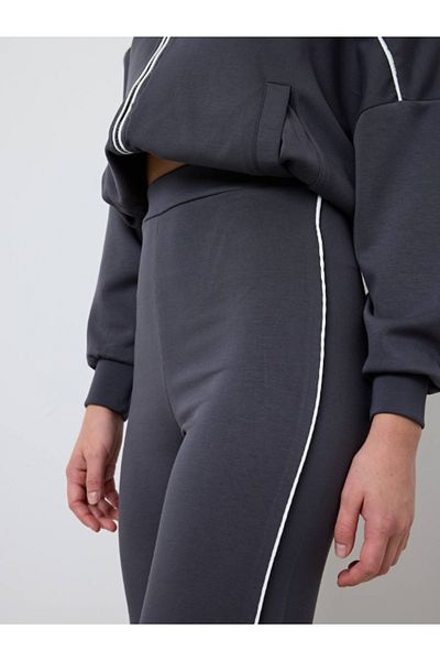 LEVURE Oversize Sweatshirt and Wide Leg Trousers - Piping Detailed Double Set