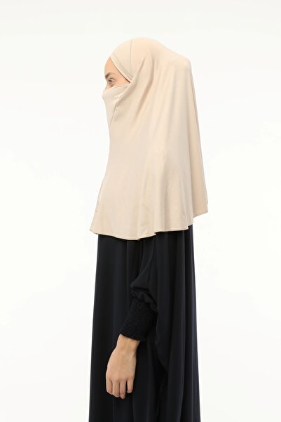 Altobeh Έτοιμο τουρμπάνι με πέπλο πρακτικό κασκόλ Hijab Nikaplı Hijab - Σουφλέ κάλυμμα προσευχής (XL) - Μπεζ άμμος