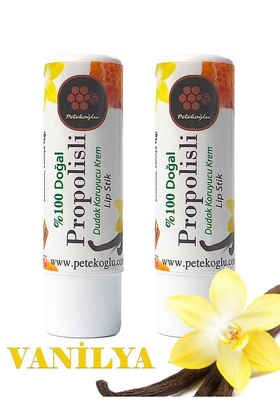 Petekoğlu (2 Pieces) Shea Vanilla Oil with Propolis - Lip Balm Lipstick, Calendula Honey