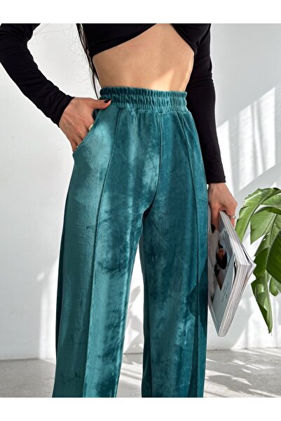 winmoda GENİŞ PAÇA KADİFE PANTOLON MAX BOY /  WIDE LEG VELVET PANTS