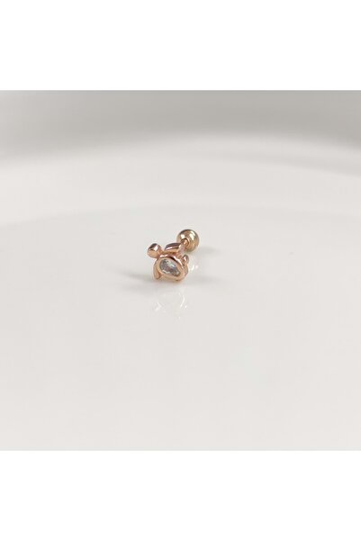 Güler Yüzlü Silver KAPLUMBAĞA GÜMÜŞ TRAGUS PIERCING - ROSE BAKIR