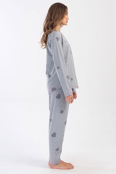 shefox Set de pijamale Vieneta pentru damă - mânecă lungă supradimensionată, decolteu
