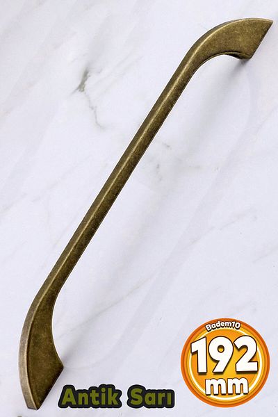 Badem10 Meriç 192 mm - 19,2 cm Mobilier din metal galben antic antic Dulap de bucătărie Mâner dulap Mâner