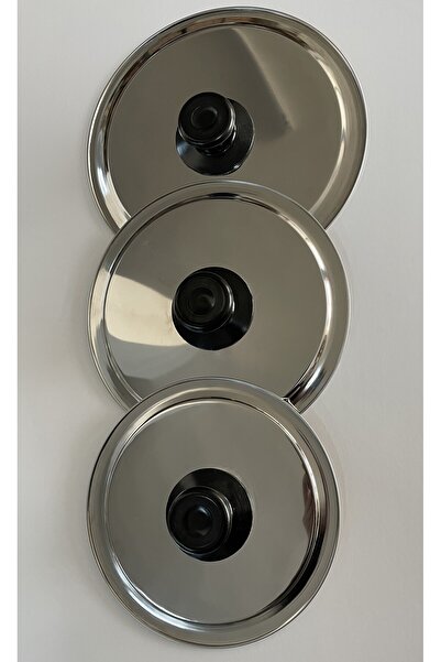 BAYDURSAN Paslanmaz Çeli?k Tava Kapaği 3 Lü Set 27 Cm 29 Cm 31 Cm Kulplu