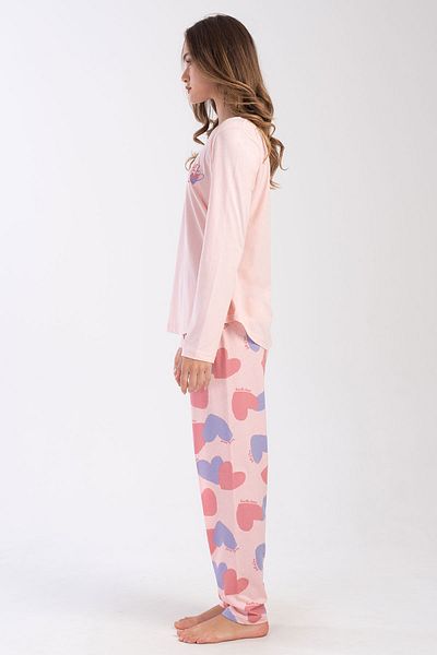shefox Vieneta Women's Pajama Set - Oversize Long Sleeve, Crew Neck