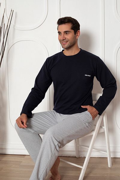 Ayans Pijama Σετ ανδρικών πιτζάμες με δύο κλωστές (χοντρές) τσέπες
