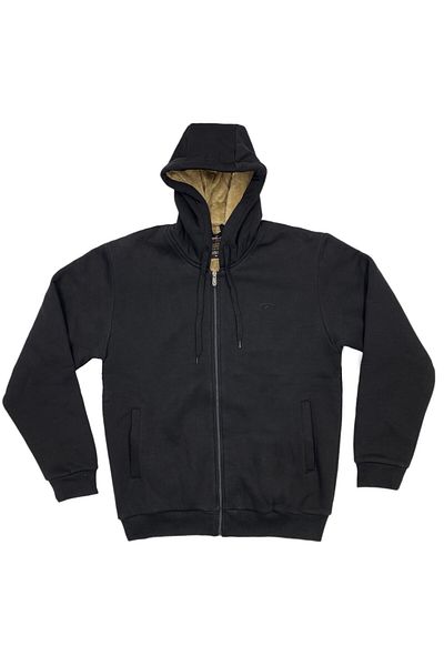 Masimar Men's Hooded Fur Lined 3 Thread Inner Pocket Sweatshirt Coat