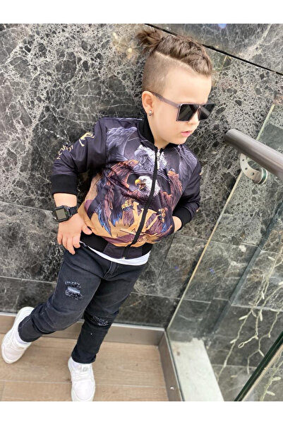 muzur kids Αδιάβροχο υφασμάτινο μπουφάν Porto για αγόρια / μπλουζάκι με στάμπ...