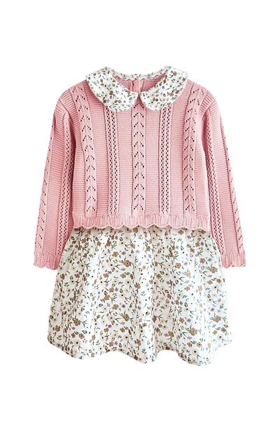 Magu Girl's Floral Patterned Knitwear Dress
