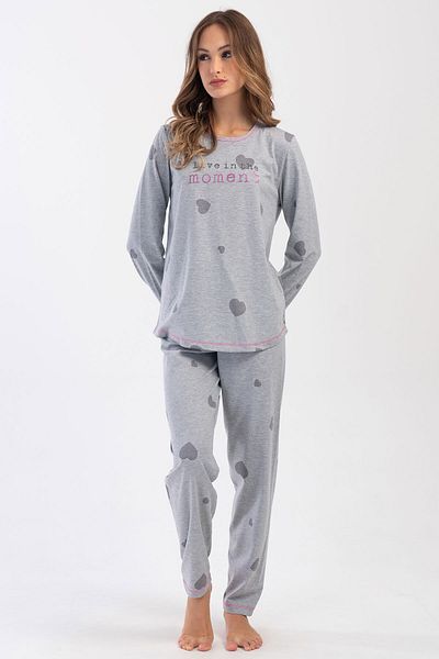 shefox Set de pijamale Vieneta pentru damă - mânecă lungă supradimensionată, decolteu