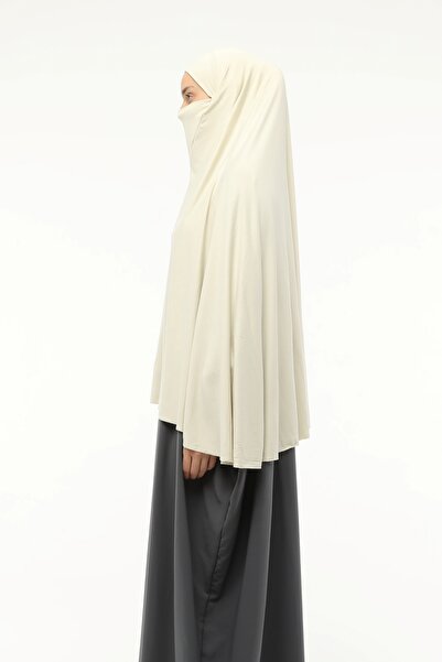 Altobeh Ready Practical Scarf with Turban Veil Hijab with Hijab - Prayer Cover Souffle (5XL) - Cream