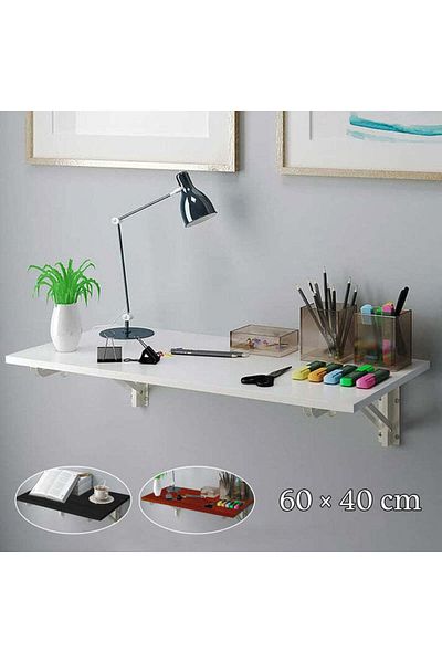 Modern home طاولة ومكتب قابلان للطي مثبتان على الحائط - تصميم متعدد الاستخدامات وموفر للمساحة 90×50 أبيض