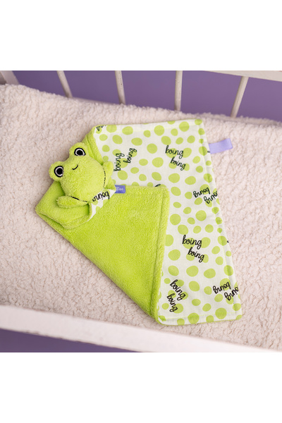 Milk & Moo بطانية أمان للأطفال على شكل ضفدع كاشا من ميلك آند مو