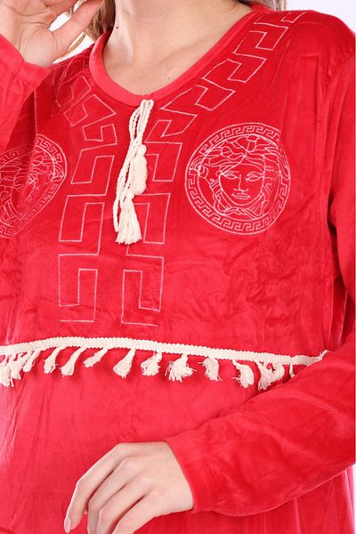mervemoda ROCHIE DE CATIF DE DAMĂ MÂNECĂ LUNGĂ