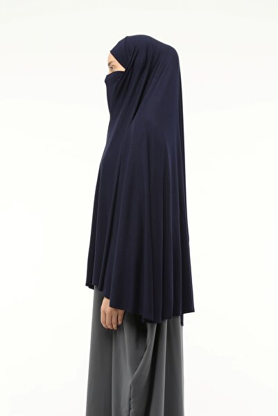 Altobeh Ready Practical Scarf with Turban Veil Hijab with Hijab - Prayer Cover Souffle (5XL) - Navy Blue