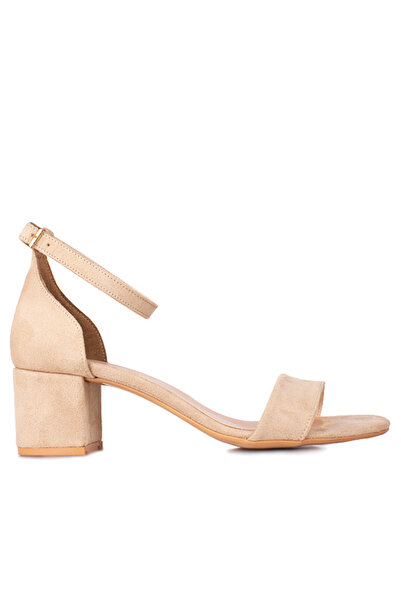 Fitbas 111272 324 Γυναικεία σανδάλια με τακούνι από δέρμα σουέτ μεγάλου και μ...