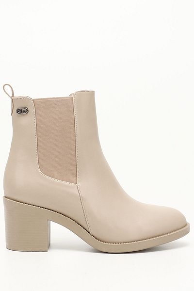 GÖNDERİ(R) Women's Nude Thick Heeled Chelsea Boots