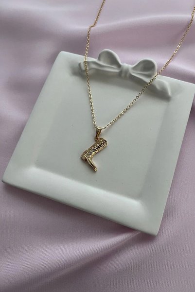 Alexis Carrel Women's Gold Color Cowboy Boot Necklace – Vintage Style Necklace