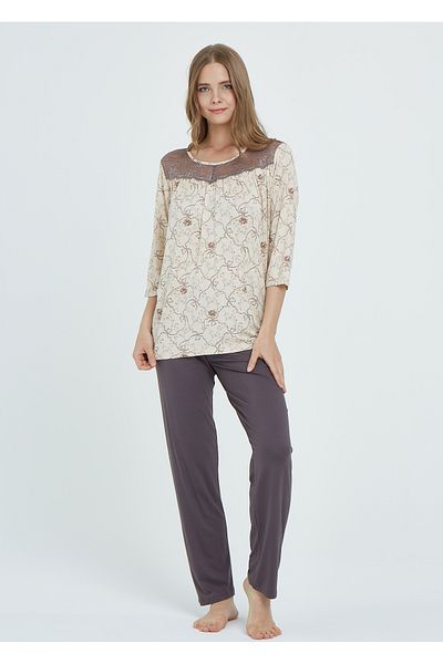 CAROLINE Truvakar Sleeve Lace Pajamas Set