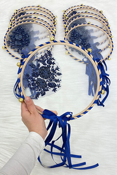 ZEYMERADE Vip زينت الزفاف الدف الأزرق الداكن وصيفة الشرف الزفاف الحناء ليلة ا...