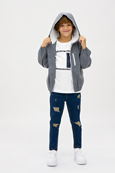 Panço NavY kék szakadt, mosható fiú farmernadrág