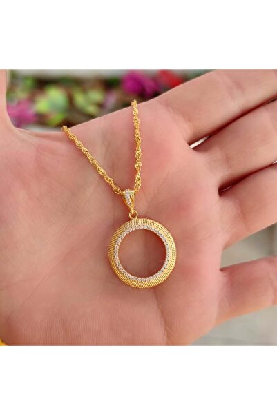 Güler Yüzlü Silver TAŞLI ÇEYREK KONULABİLEN GÜMÜŞ KOLYE