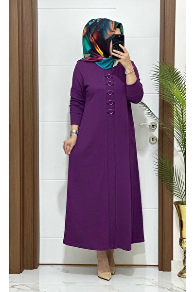 modasura 1660  K 70 MOR fitilli atlas kumaş halka detay  buyuk beden elbise y...