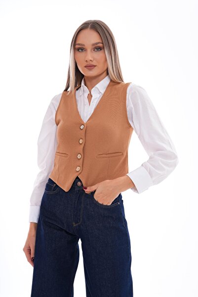 ŞİMAL Kadın Düğme Kapamalı Yelek 245289 -