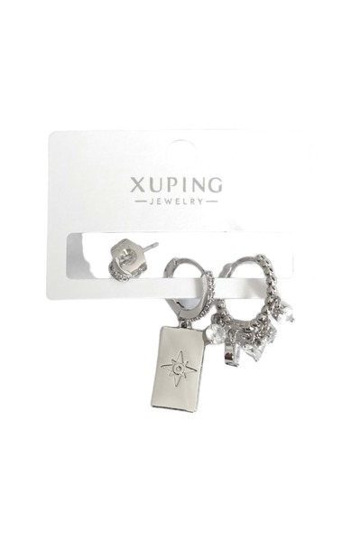 Güler Yüzlü Silver XUPING SHAK STAR PLATE كومبين هوب القرط