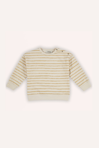 Panço Erkek Bebek Çizgi Desenli Bej Sweatshirt