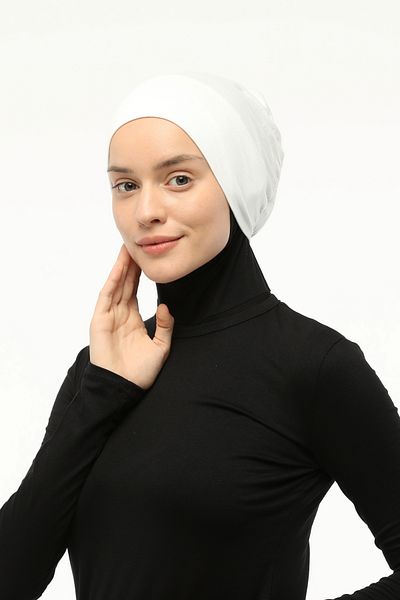Altobeh Έτοιμο πρακτικό κουμπωτό ελαστικό καπό Hijab Ecru
