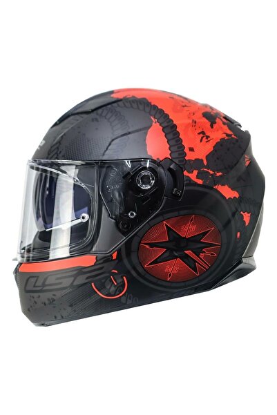 LS2 STREAM EVO VIATOR MAT SİYAH-KIRMIZI KASK