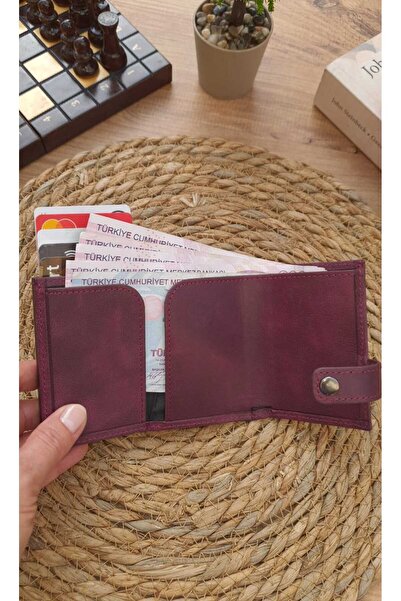 GoGoPlus Πορτοφόλι Boise Crayze Unisex με μηχανισμό από γνήσιο δέρμα - Plum