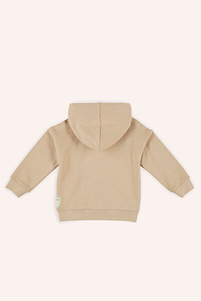 Panço Baby Boy Hooded Beige Sweatshirt