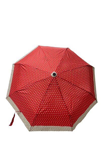 Marlux Kırmızı Krem Nokta Desenli Tam Otomatik Kdın Şemsiye 709910