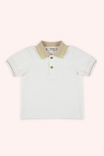 Panço Erkek Bebek Beyaz Pike Tişört