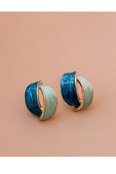Nice For You Double Color Loop Minimal Earrings