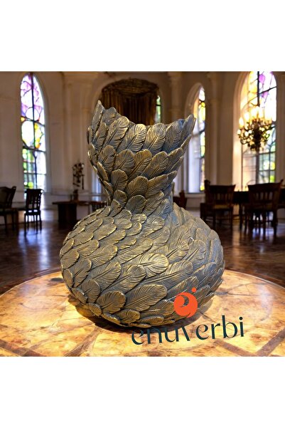 Enuverbi Dekoratif Vazo Tombul Tüy Model Ev Ofis Dekorasyon Modern Biblo Tasa...