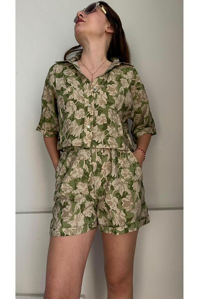 Ayris Shorts and Shirt Set - Floral Pattern
