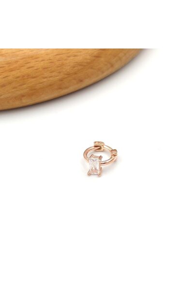 Güler Yüzlü Silver BAGET HALKA GÜMÜŞ TRAGUS PIERCING - ROSE BAKIR