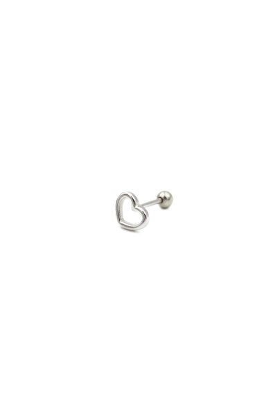 Güler Yüzlü Silver KALP ÇEMBERİ GÜMÜŞ TRAGUS PIERCING - RODYUM BEYAZ