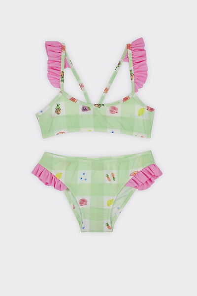 Panço Kız Çocuk Meyve Desenli Bikini