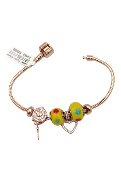 Güler Yüzlü Silver XUPING HEARTED YELLOW BALL BRACELET ROSE