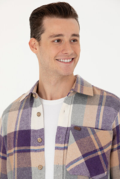 U.S. Polo Assn. Ανδρικό πουκάμισο Lumberjack Camel 50277955-VR015