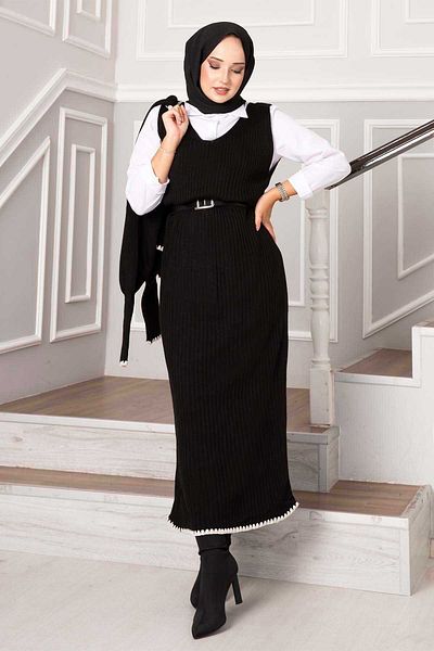 EBRUTESETTÜR Ribbed Crop Double Suit with Sleeves