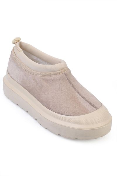 ShoeTek Elio Women - Μπεζ σουέντ μποτάκια, ελαστικά παπούτσια στην πλάτη