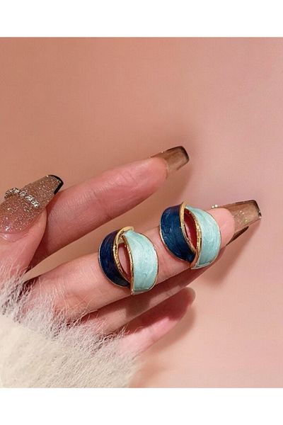 Nice For You Double Color Loop Minimal Earrings